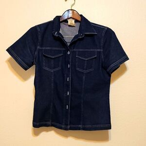 Nara camicie denim button down top small